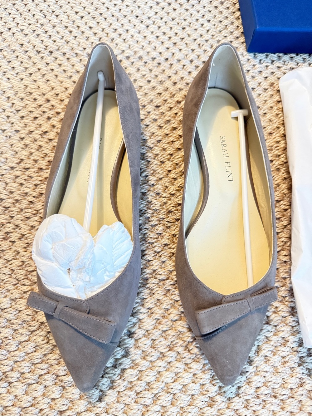 NIB Sarah Flint ‘Natalie’ Flats in Tahoe Suede, 38.5